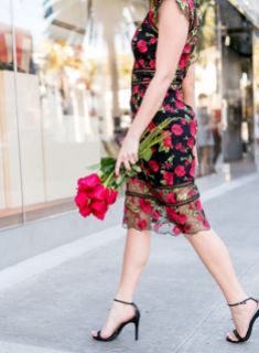Sydne-Style-shows-pretty-red-floral-dress-for-valentines-day-outfit-ideas